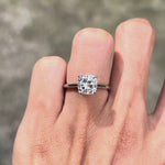 2 Ct Cushion Cut Lab Grown Diamond Platinum Engagement Ring, Promise Ring Women