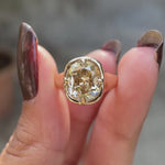 Old mine cut champagne moissanite chunky bezel ring video