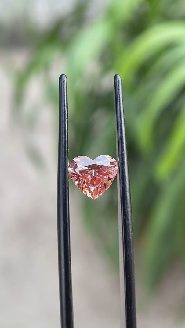 Heart shaped pink lab grown diamond video