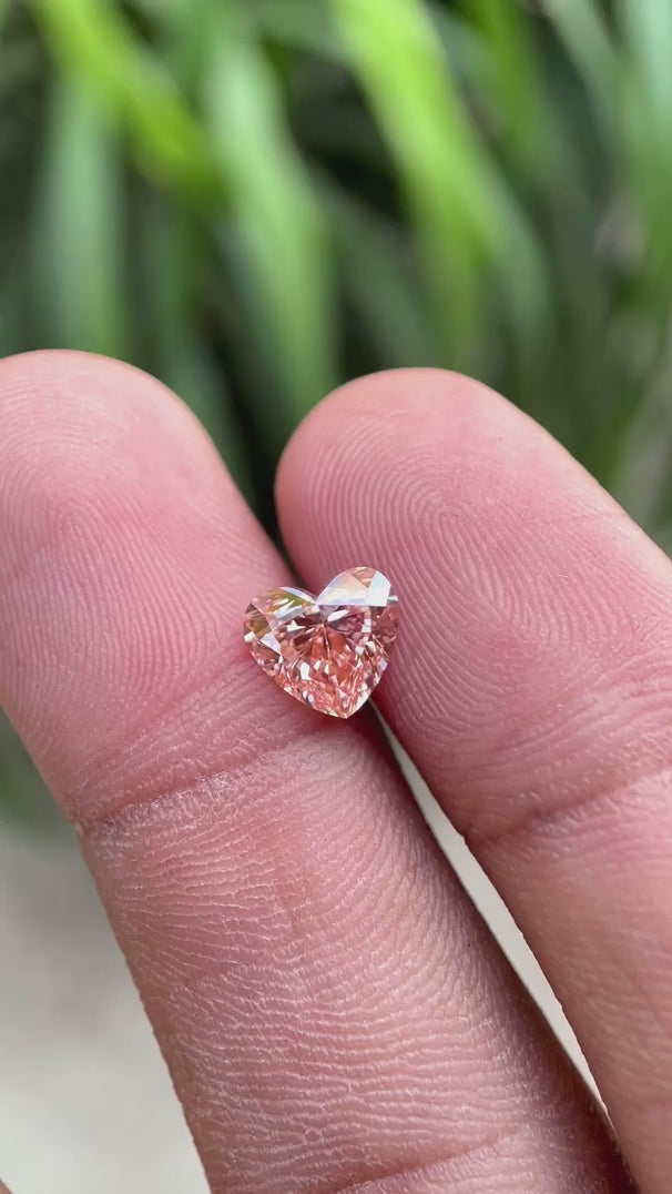 Heart shaped pink lab grown diamond video
