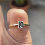 Four prong emerald cut moissanite ring glossy finish video