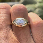 Horizontal marquise lab diamond solitaire ring video