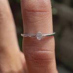 Slim band oval lab diamond ring white gold video