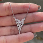Sparkling diamond waterfall pendant necklace close up video