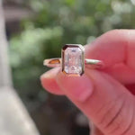 Minimal emerald cut engagement ring rose gold video