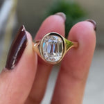 Twisted bezel elongated cushion lab diamond ring video
