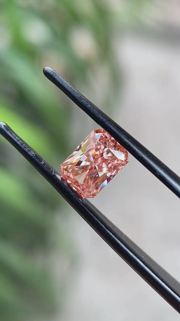 Fancy pink radiant lab diamond 1.70 ct loose stone